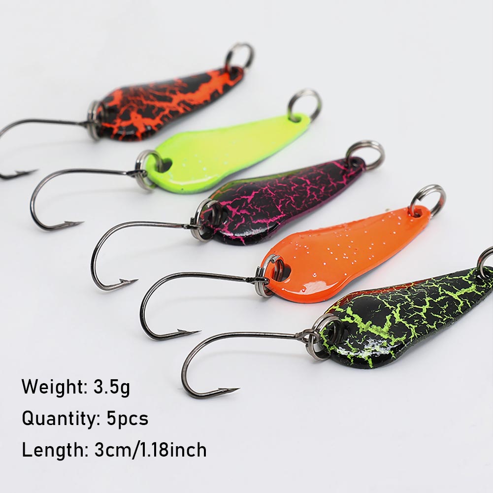 FREE FISHER Fishing Trout Bait Metal Spoon Lures Wobbler Casting Jigging Artificial Laser Spinner Baits Set Horsemouth Sequins with Fishing Tackle Box