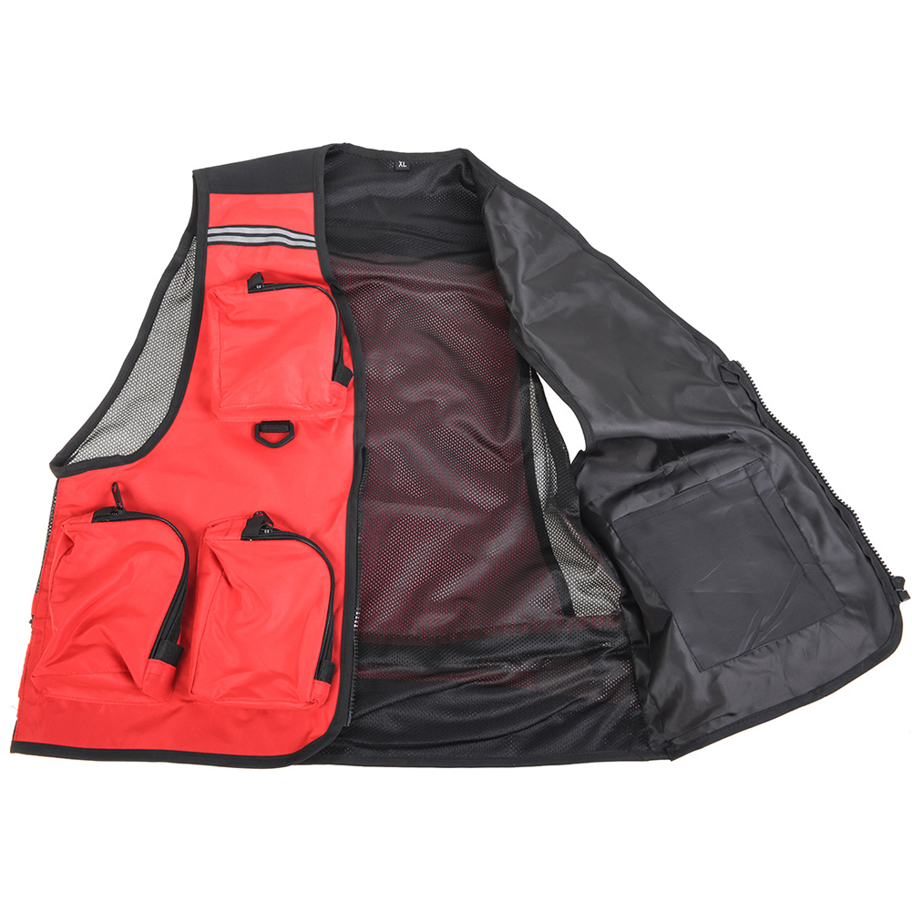 FREE FISHER Fishing Photography Vest with Pockets Men's Mesh Quick-Dry Waistcoat Outdoor Jackets for Camping Hunting Travelers Survival Utility Safety