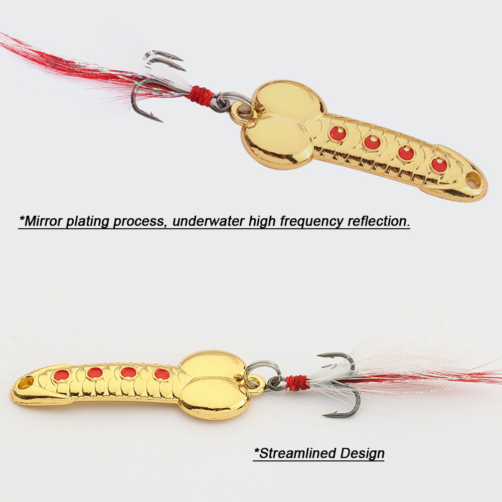 FREE FISHER 4pcs Fishing Metal Spoon Lures Wobbler Casting Jigging Trout Bait Artificial Spinner Baits Horsemouth Sequins with Feather Hook