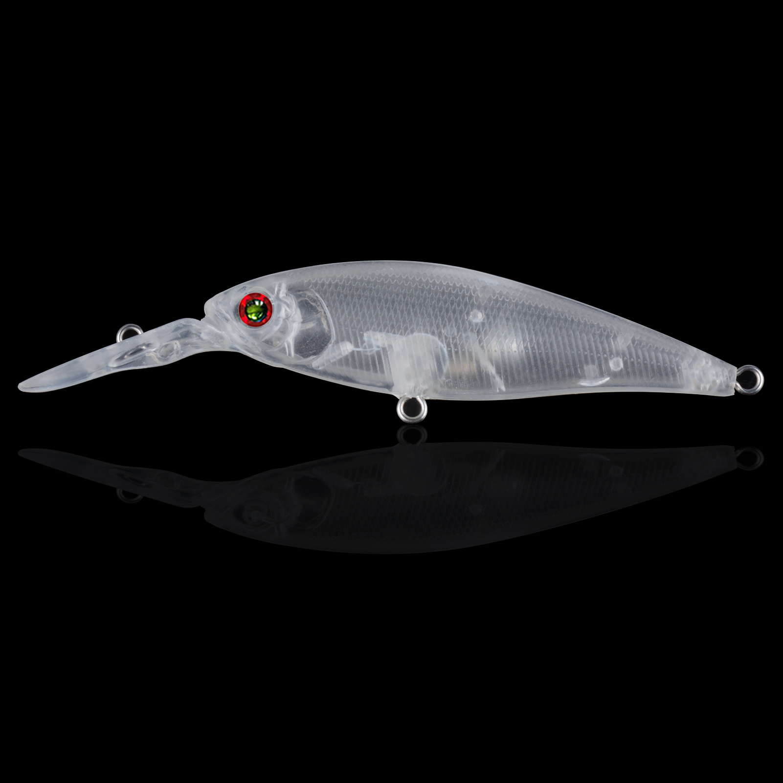 FREE FISHER 20pcs Fishing Unpainted Lures Transparent Blank Bait Embryo 9.3cm 4.5g DIY Minnows Rattles ABS Hard Artificial Baits with 3D Eyes