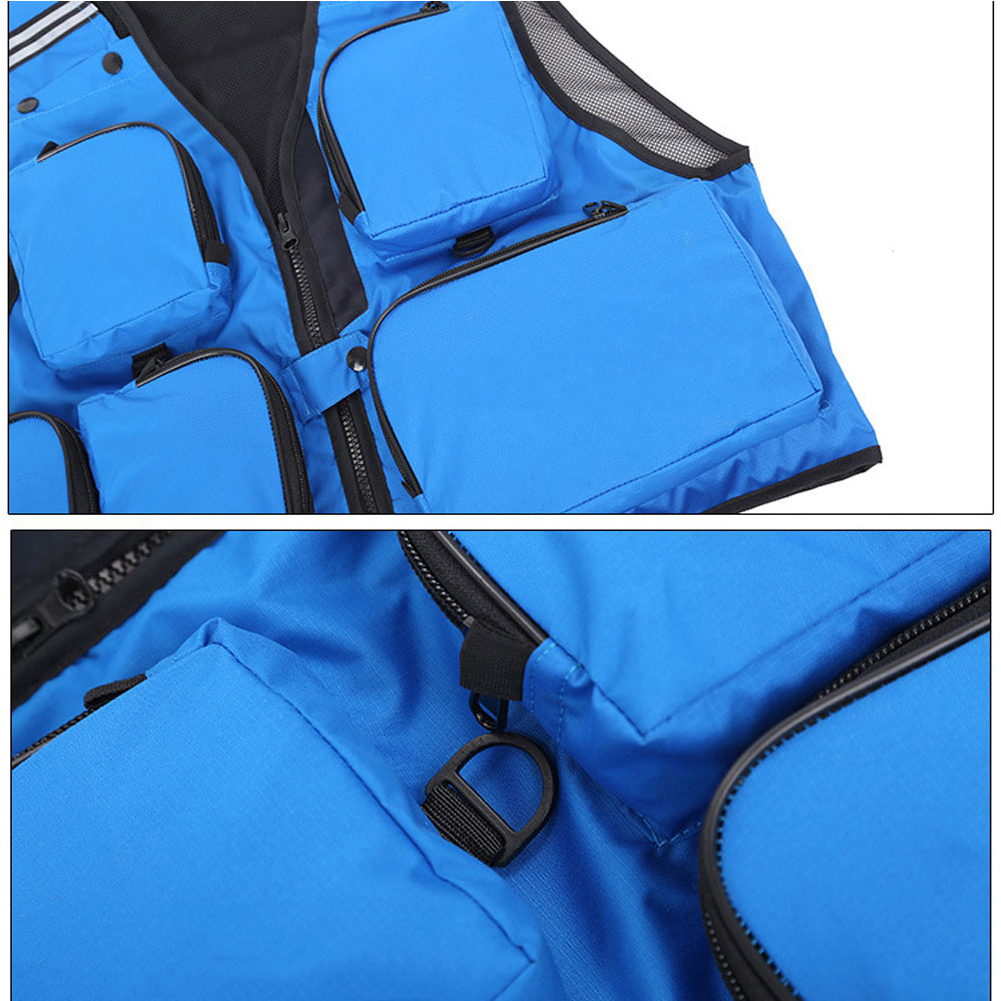 FREE FISHER Fishing Photography Vest with Pockets Men's Mesh Quick-Dry Waistcoat Outdoor Jackets for Camping Hunting Travelers Survival Utility Safety