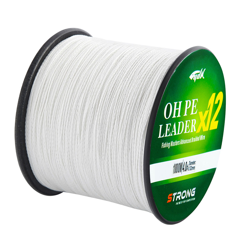 FREE FISHER Super Strong Fishing Braid Line 1000m/1093Yards 12 Strands PE Braided White Multicolor Wire for Trolling/Boat Fishing