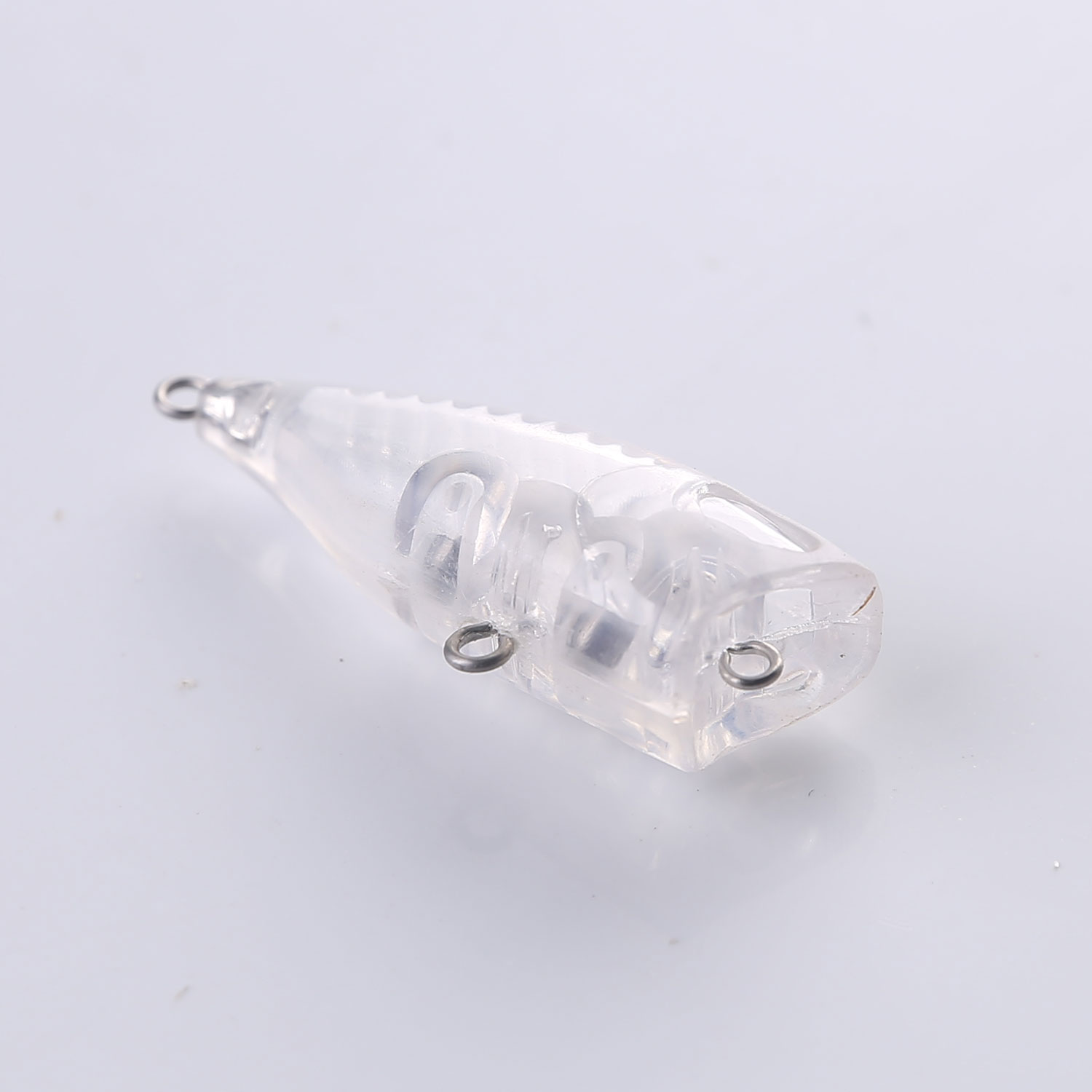 FREE FISHER 25pcs/Lot Fishing 3D Popper Lures with Eyes Blank Bait Embryo Unpainded Lures Clear Plastic Hard Baits 42mm 2.8g Manual DIY Bass Lure
