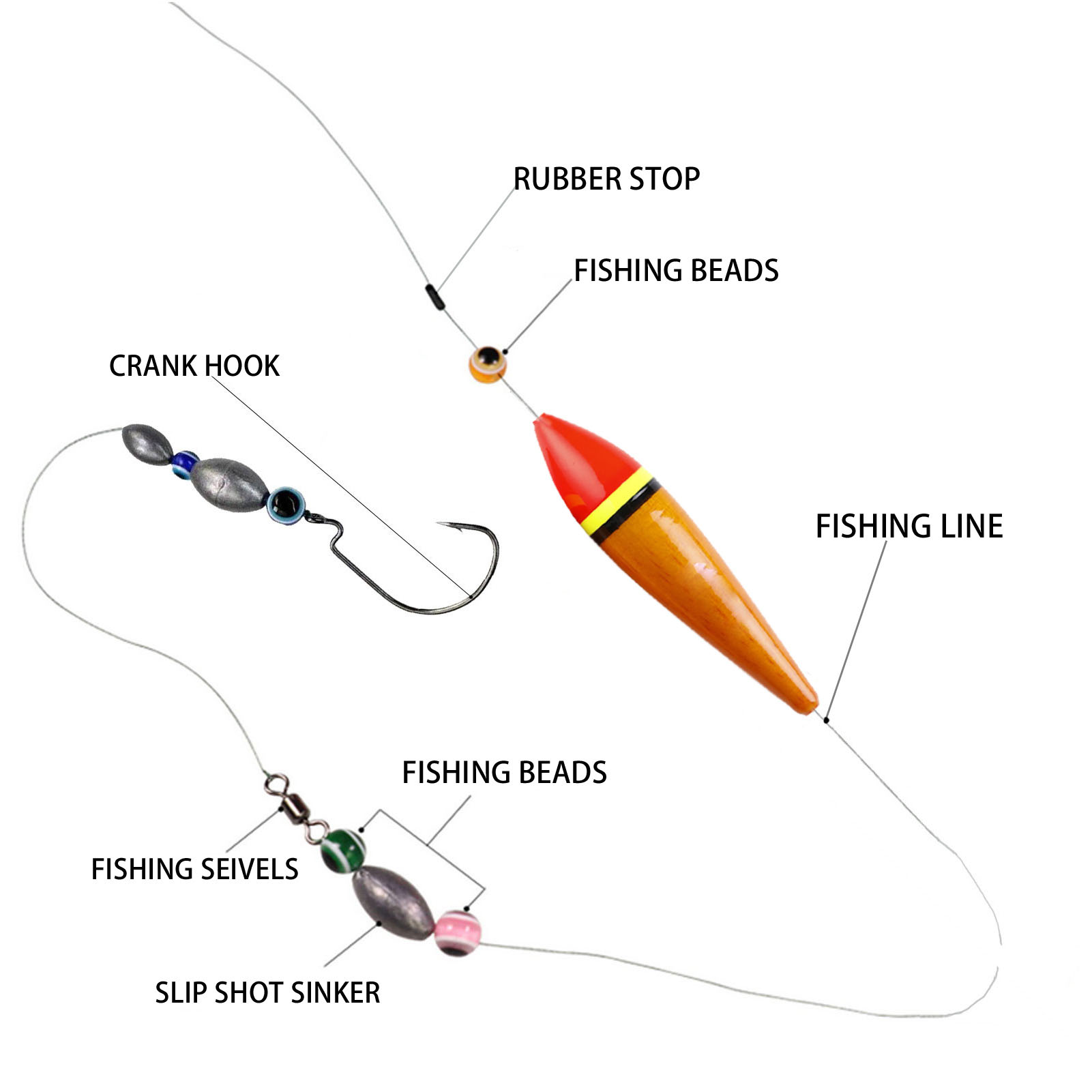 FREE FISHER 5Pcs/Lot Fishing Bobbers Buoy Cork Wobble Plastic Fishing Floats Paulownia 8CM 4G with Hole Red Buoy