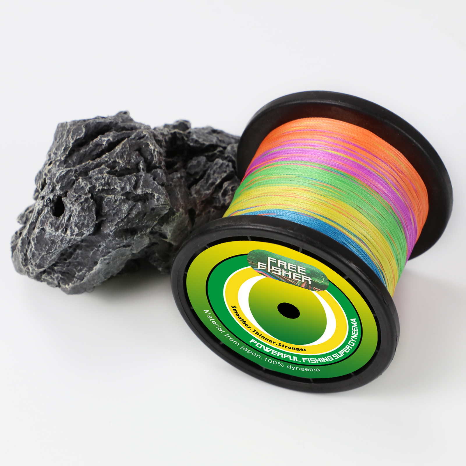 FreeFisher Fishing Braid Line 100% PE Braided Wires 1000m 4 Strands 15LB-80LB 0.14-0.5mm Super Strong Kite Line Green/Grey/Red