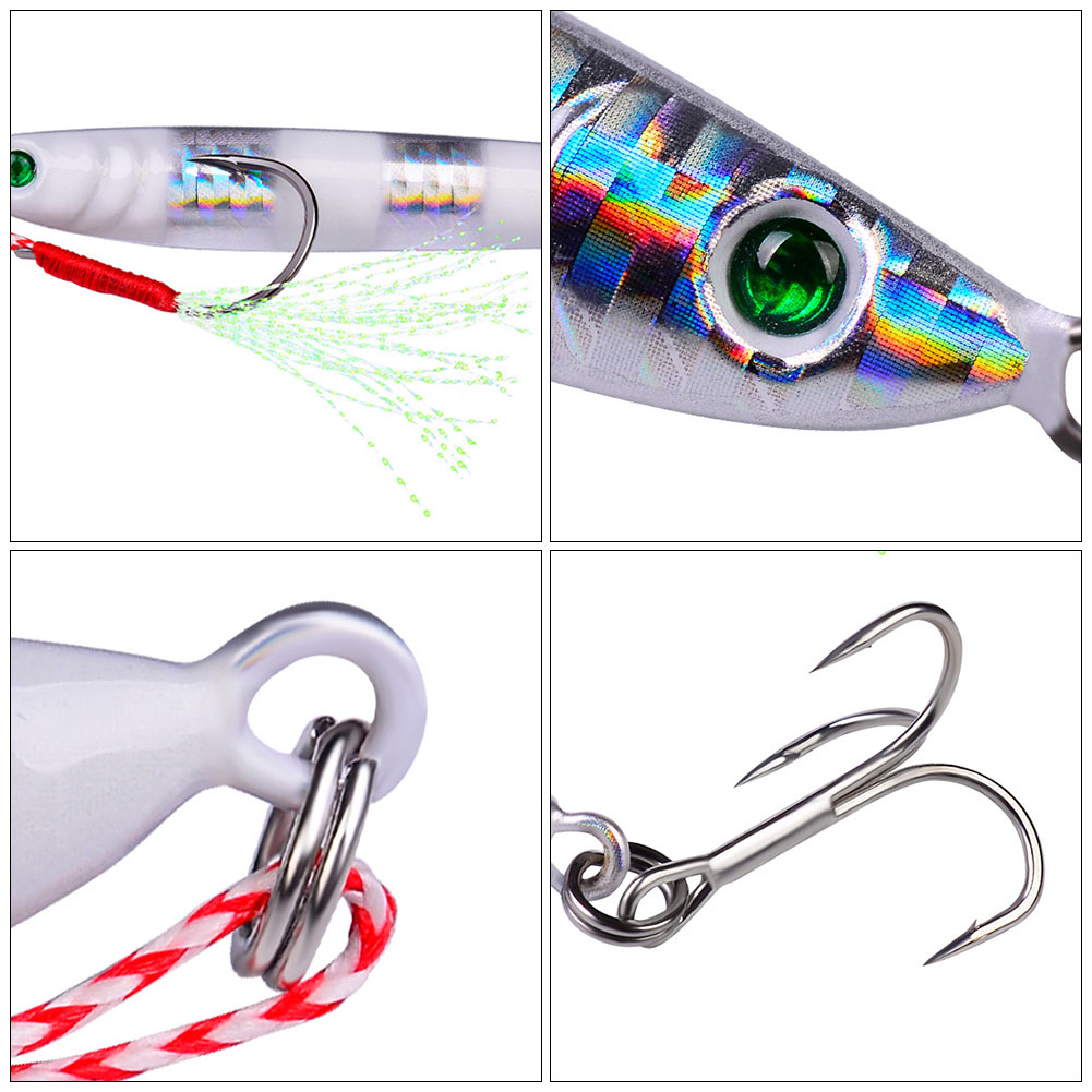 FREE FISHER 5pcs/Set Metal Jigs Fishing Lead Lure Weights 7g-60g Trolling Hard Bait Bass Fishing Bait Tackle Trout Jigging for Saltwater