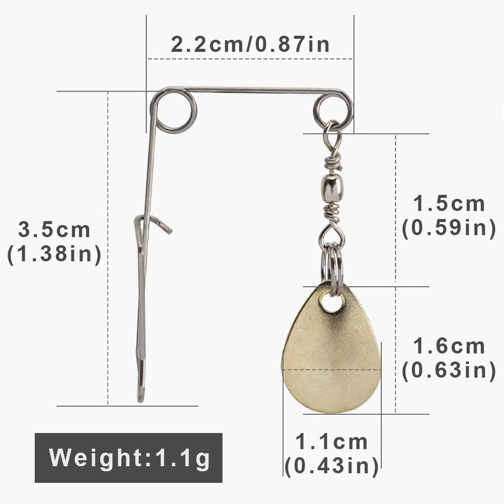 FREE FISHER 20pcs/50pcs Fishing Spinnbaits Bearded Guy Artificial Bait 1.1g Metal Composite Rotating Sequin Swinging Device Buzzbait Accessories for Bass Pike Walleye Fish