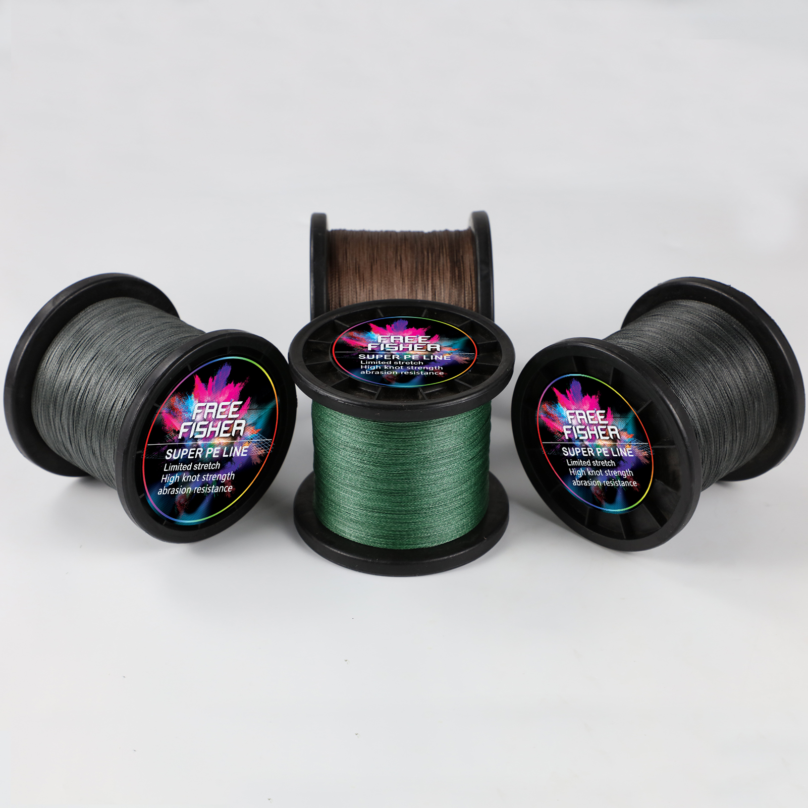 FREE FISHER Fishing Braided Line 1000m 4 Strands Multifilament 100% PE Wire 10LB-100LB 0.1-0.55MM for Saltwater/Freshwater