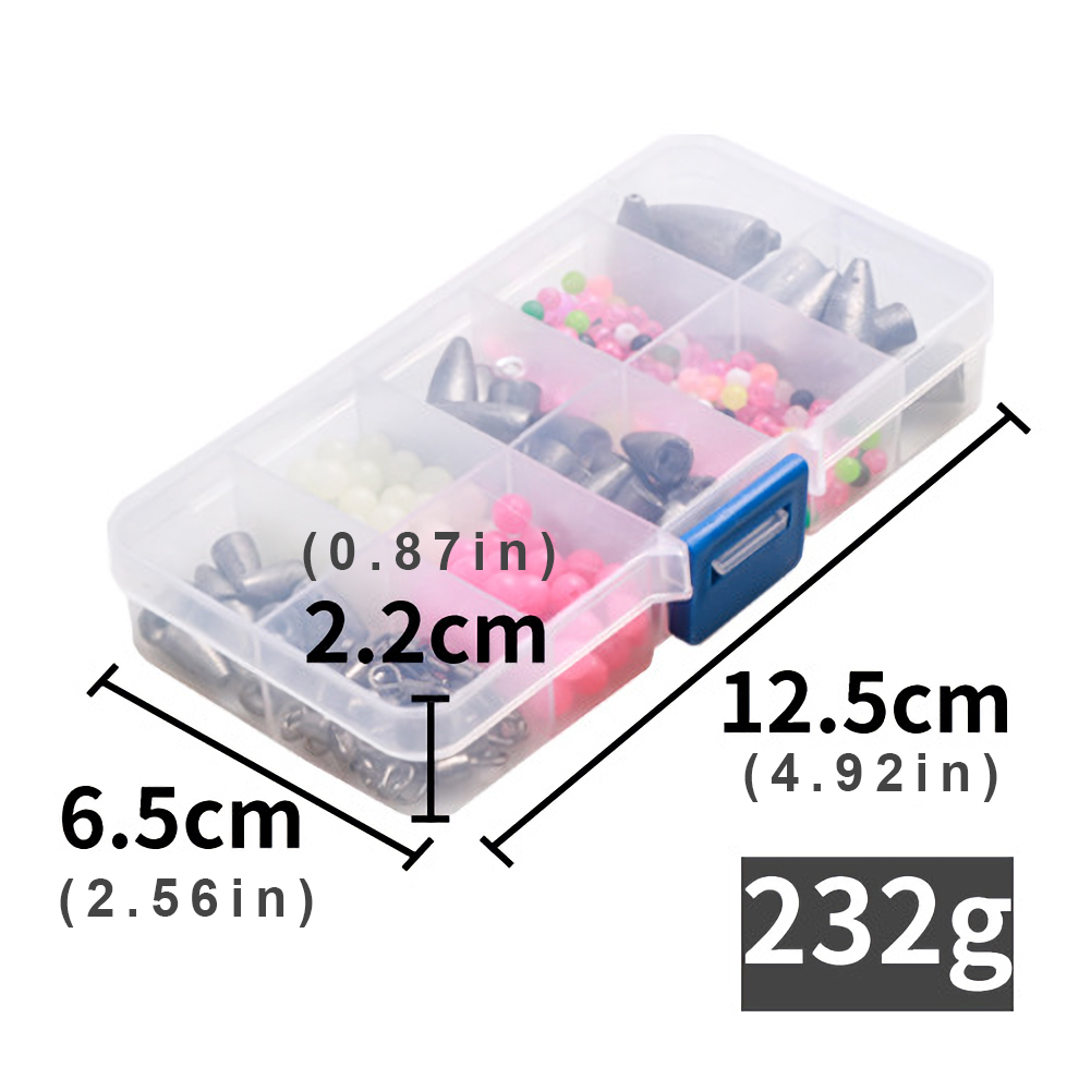 FREE FISHER Fishing Weights Set Lead Sinker Beads Jig Crank Hooks Swivels Fishing Accessories Tackle Box Kit for Sea Fishing