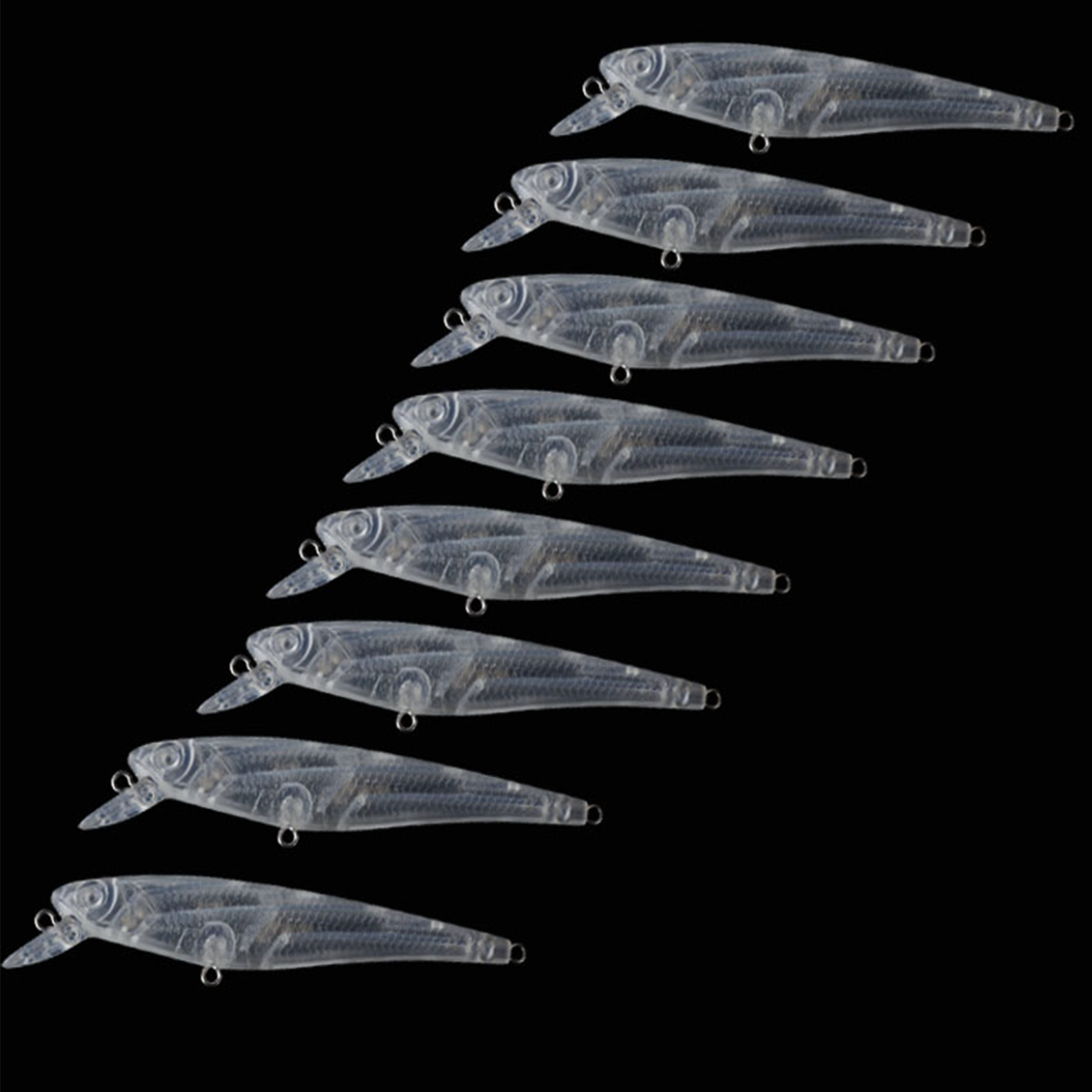 FREE FISHER Wholesale 20pcs Fishing Hard Lure DIY Unpainted Baits 10cm 7g Transparent Blank Minnows ABS Hard Artificial Bait Embryo with Steel Rattles