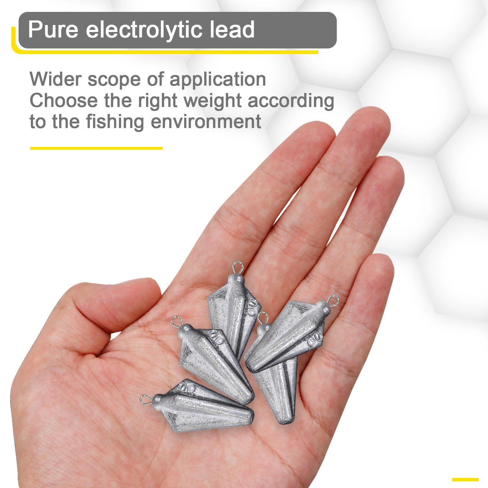 FREE FISHER Fishing Weights Set Diamond Big Heavy Quadrangle Lead Sinkers Flipping 40/50/60/80/100/120g Drop Shot for Sea Fishing