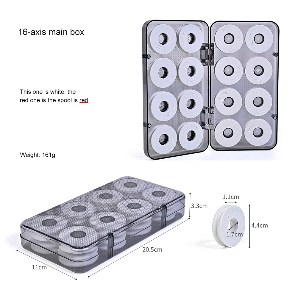 FREE FISHER Main Shaft Box 16-Shaft Winding Line ABS Plastic Box EVA Foam Spool Fishing Tackle Accessories for Freshwater/Saltwater
