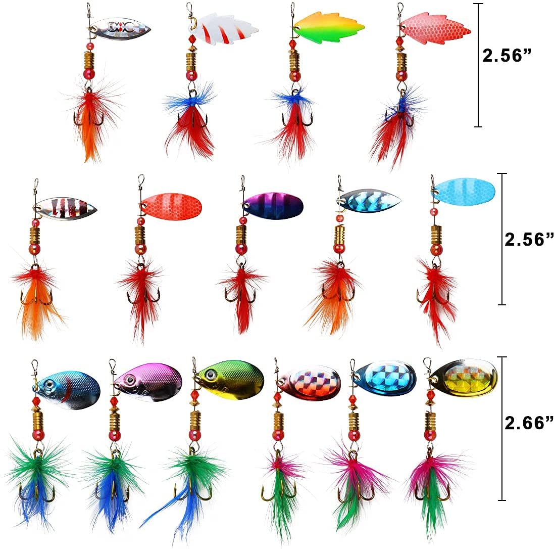 Wholesale 30Pcs Fishing Lures,Baits Tackle Spinners Swimbait Crankbaits Topwater Lures,Variety Fishing Baits Rooster Tail Trout Salmon Spoons Walleye Colorful Fishing Gear Lures Kit Set