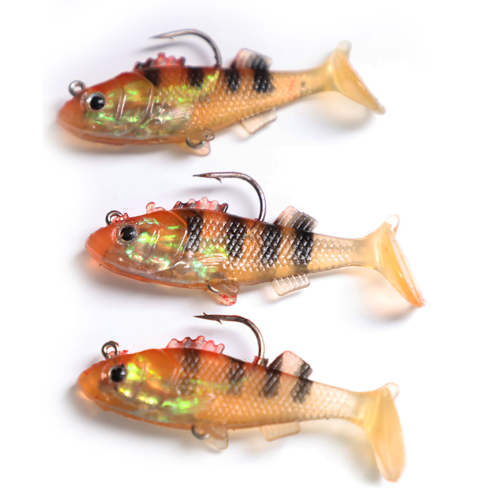 FREE FISHER Fishing Artificial Baits Set 36pcs with Clear Plastic Box Lead Fish Big Soft Wobbler Lures Stainless Steel Swivels for Carp Fishing