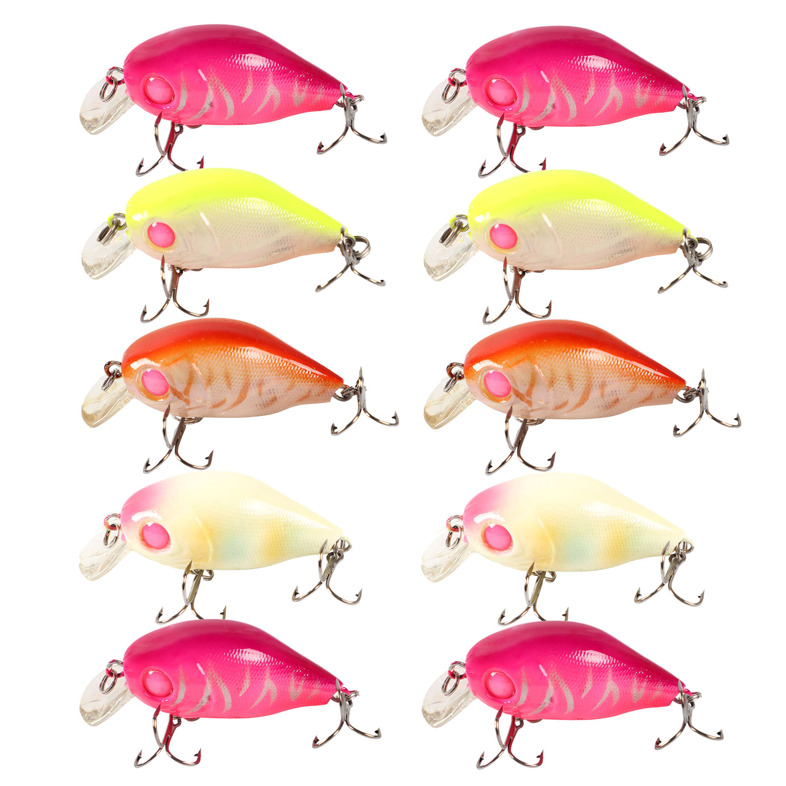 FREE FISHER 15pcs Fishing Lures Minnow 6.5cm Hard Bait Artificial Baits Crankbait Pesca Fishing Tackle Hard Fishing Lures with Treple Hooks