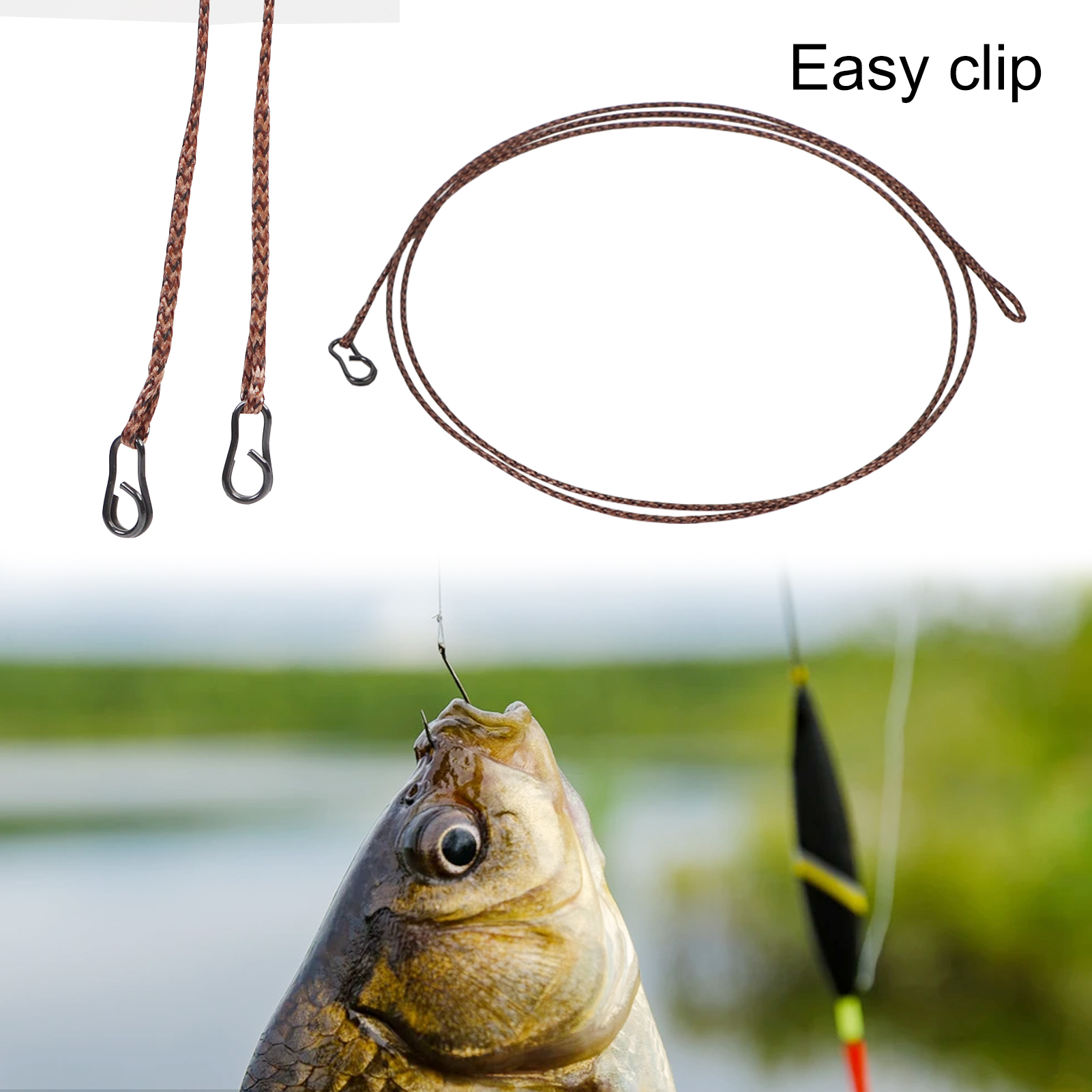 Free Fisher 6pcs/Set Fishing Carp Line 45LB Braided Double Looped Fly Fishing Leader Wire Knotless Tapered Leader with Swivel Snaps 