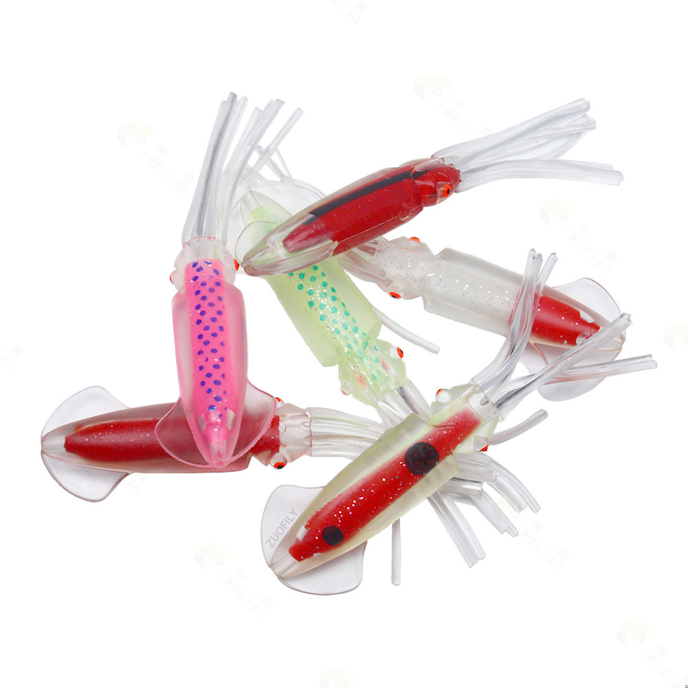 FREE FISHER 3pcs/6pcs Fishing Soft Octopus Lures 12cm 12.7g Rubber Skirts Colorful Squids 15cm 20g Hollow Tube Artificial Baits Pesca