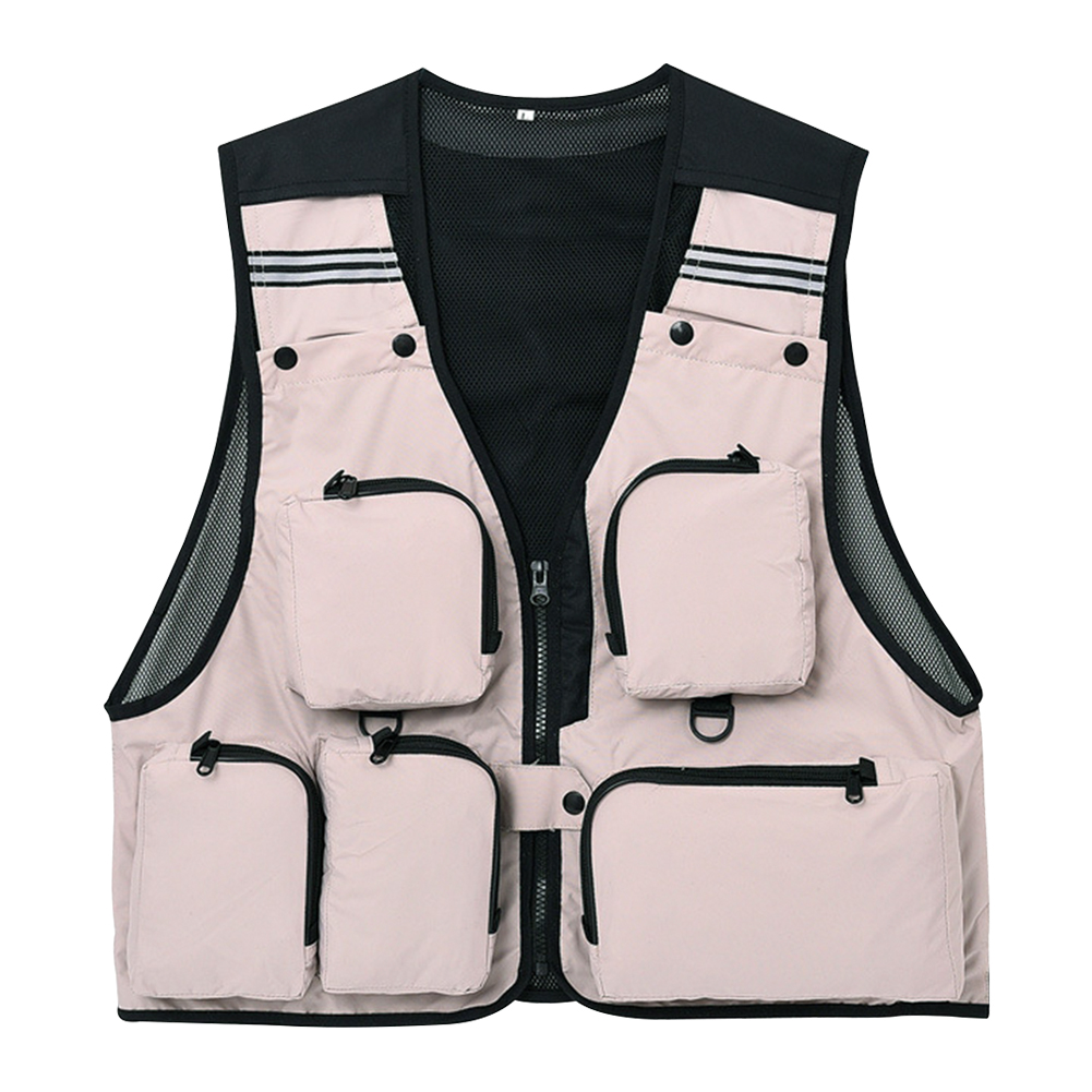 FREE FISHER Fishing Photography Vest with Pockets Men's Mesh Quick-Dry Waistcoat Outdoor Jackets for Camping Hunting Travelers Survival Utility Safety
