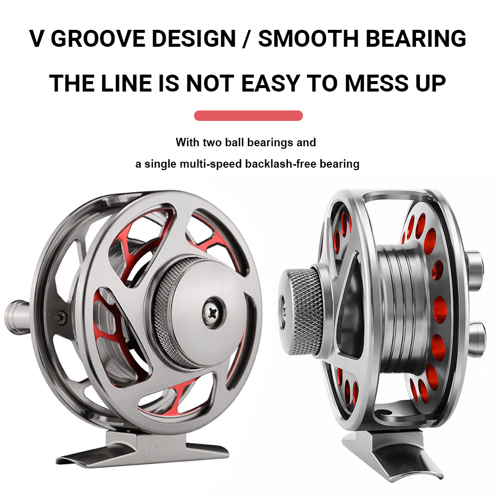 FREE FISHER Fly Fishing Reels CNC All Metal Fly Wheels Left/Right Hands Interchangeable Relief Adjustable Raft Front Wheel for Ice Fishing