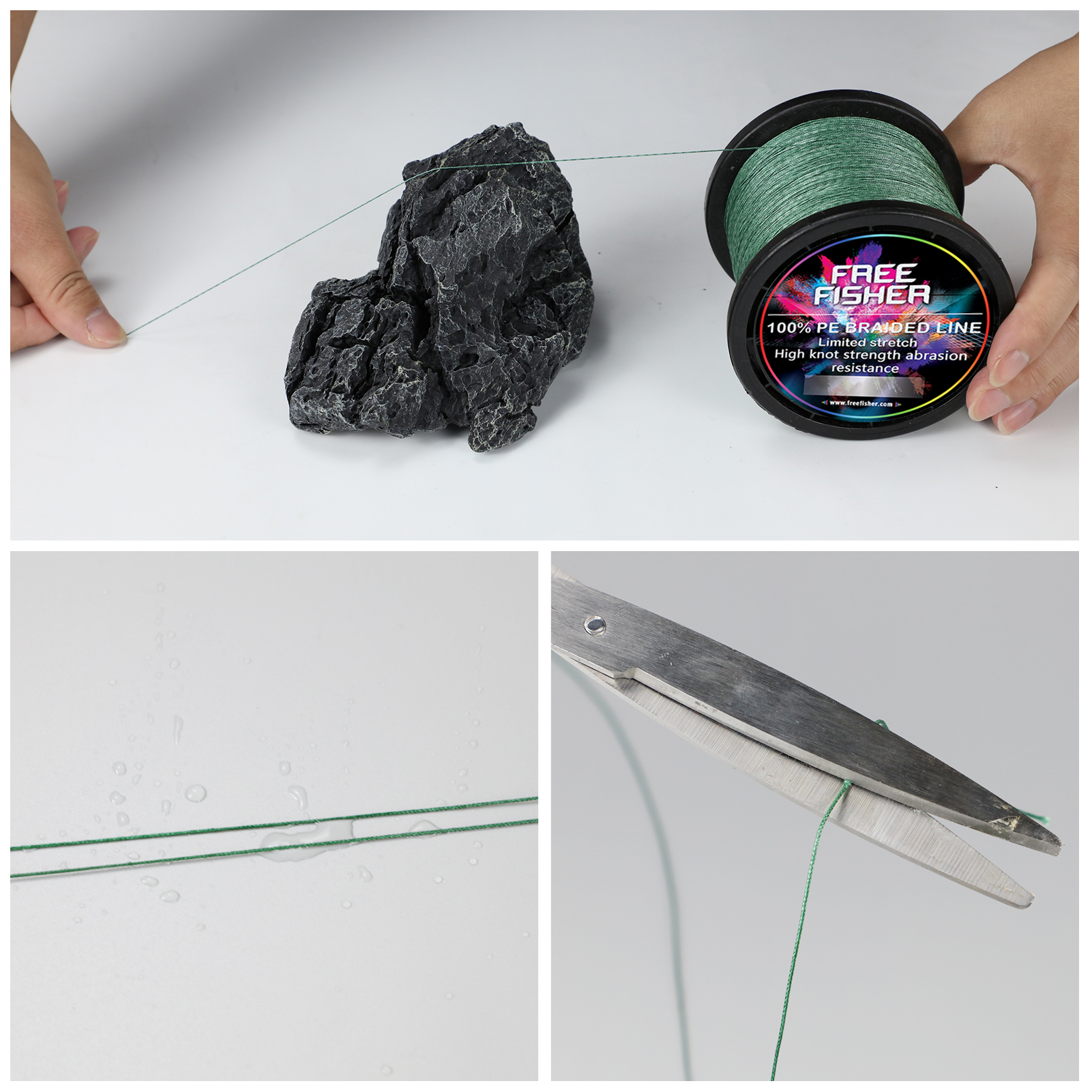 FREE FISHER Fishing Braided Line 2000m 4 Strands Multifilament 100% PE Kite Wire 10LB-100LB 0.1-0.55MM for Sea Fishing