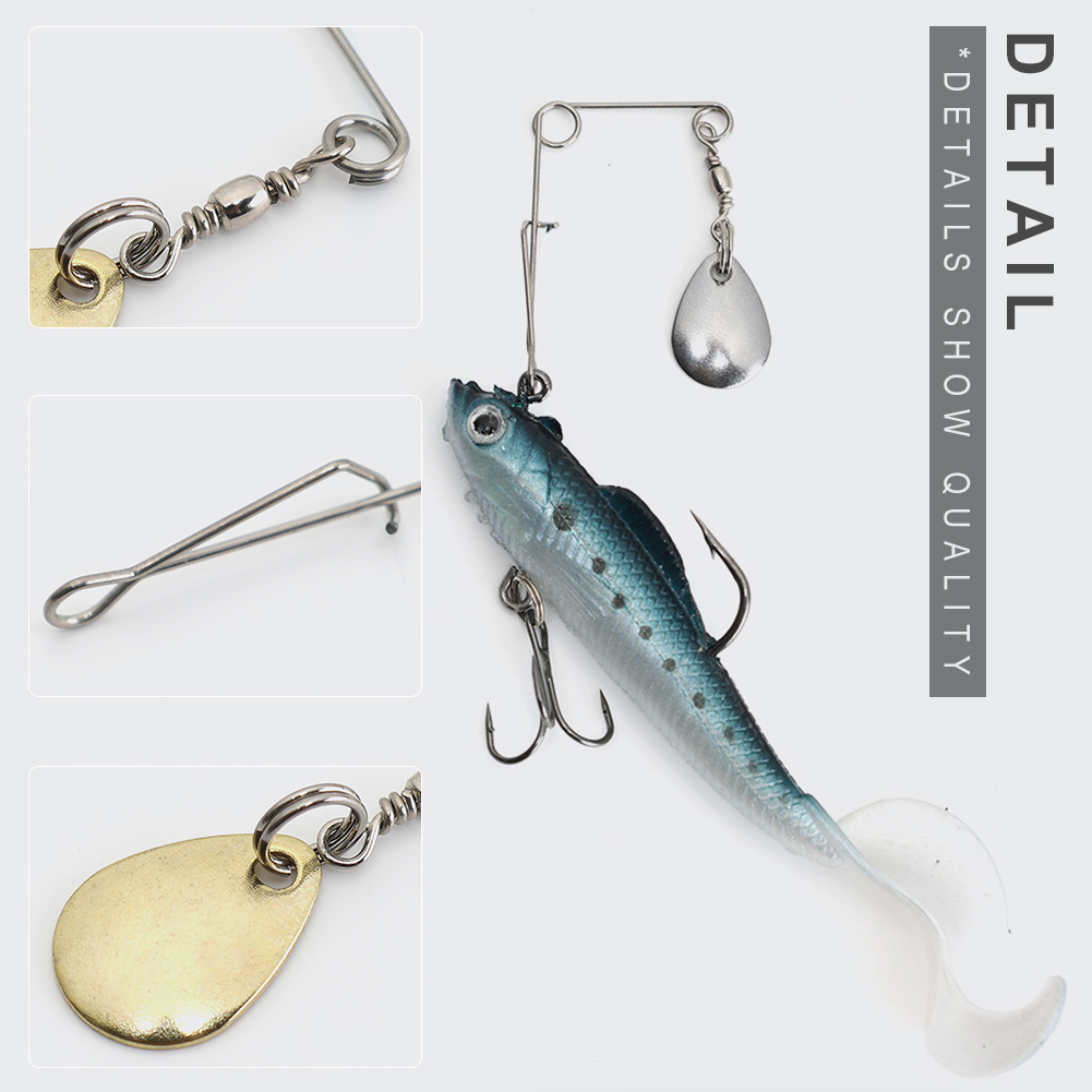 FREE FISHER 20pcs/50pcs Fishing Spinnbaits Bearded Guy Artificial Bait 1.1g Metal Composite Rotating Sequin Swinging Device Buzzbait Accessories for Bass Pike Walleye Fish