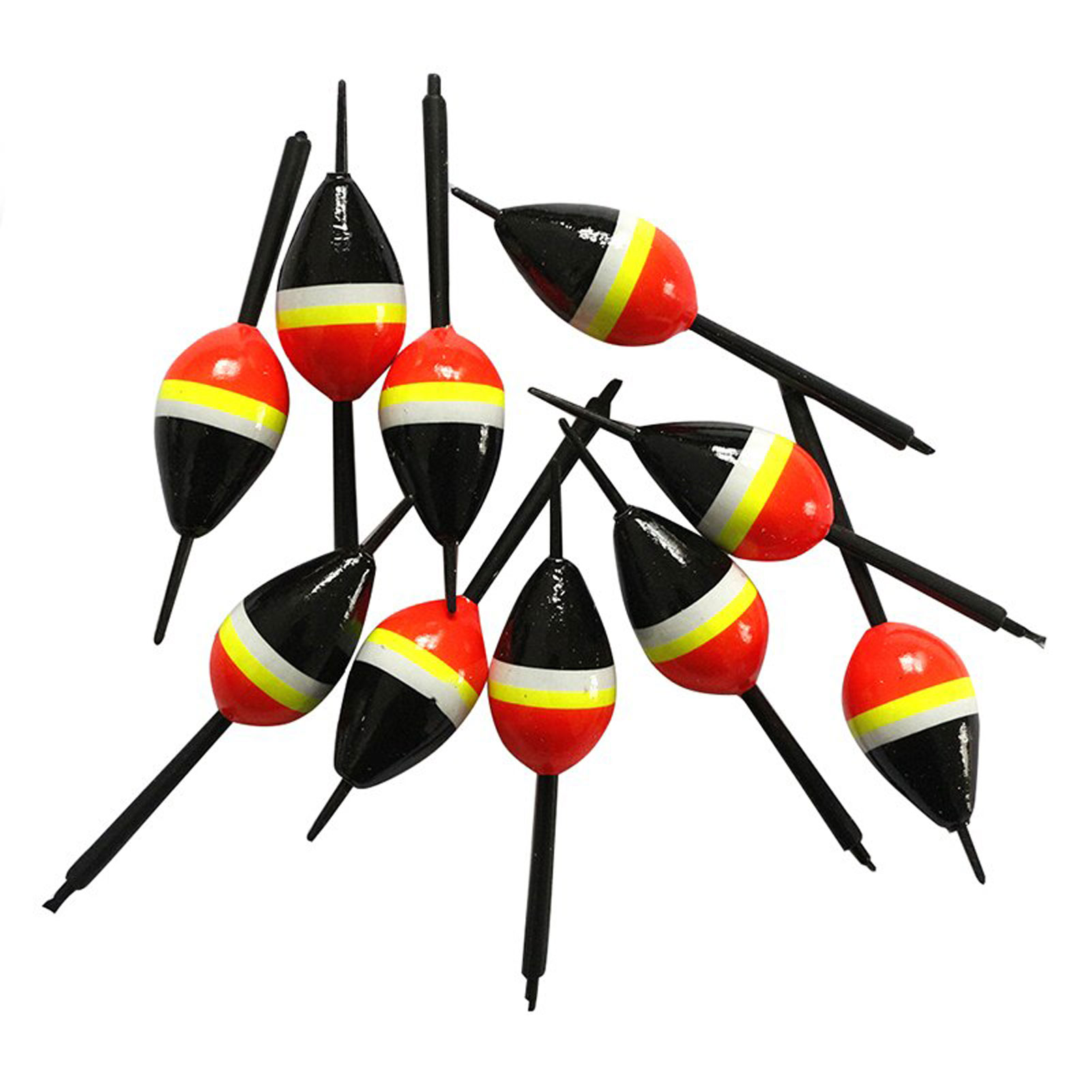 FREE FISHER Fishing Wood Floats Lightweight Bobbers Cork Vertical Buoy Set Long Tail Antenna Colored Stopper Copper Swivel for Bass/Carp