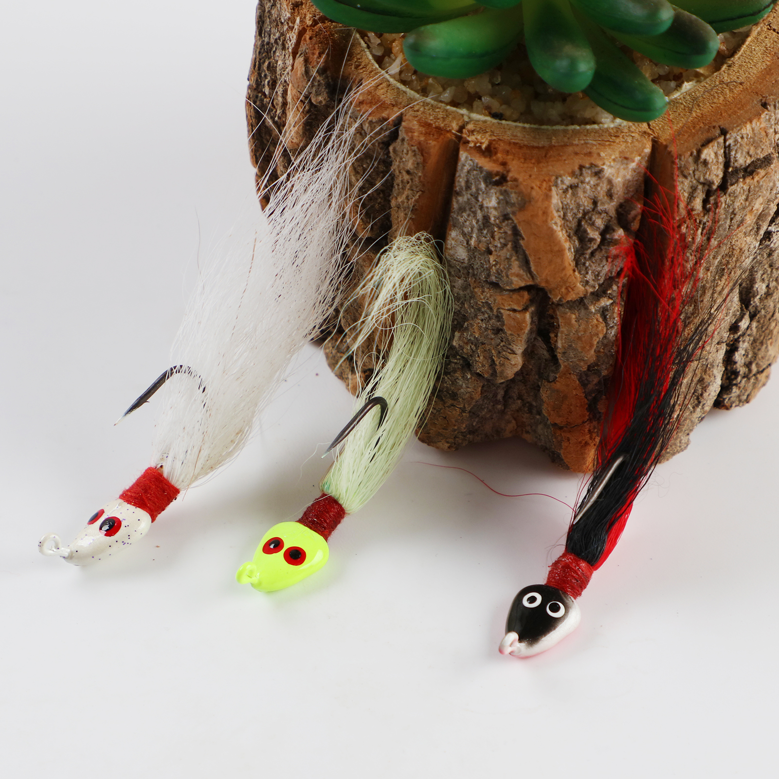 FREE FISHER 15pcs Fishing Feather Hooks Lead Head 7.9g 10cm Artificial Lures Baits Sharp Fishhook for Freshwater/Saltwater