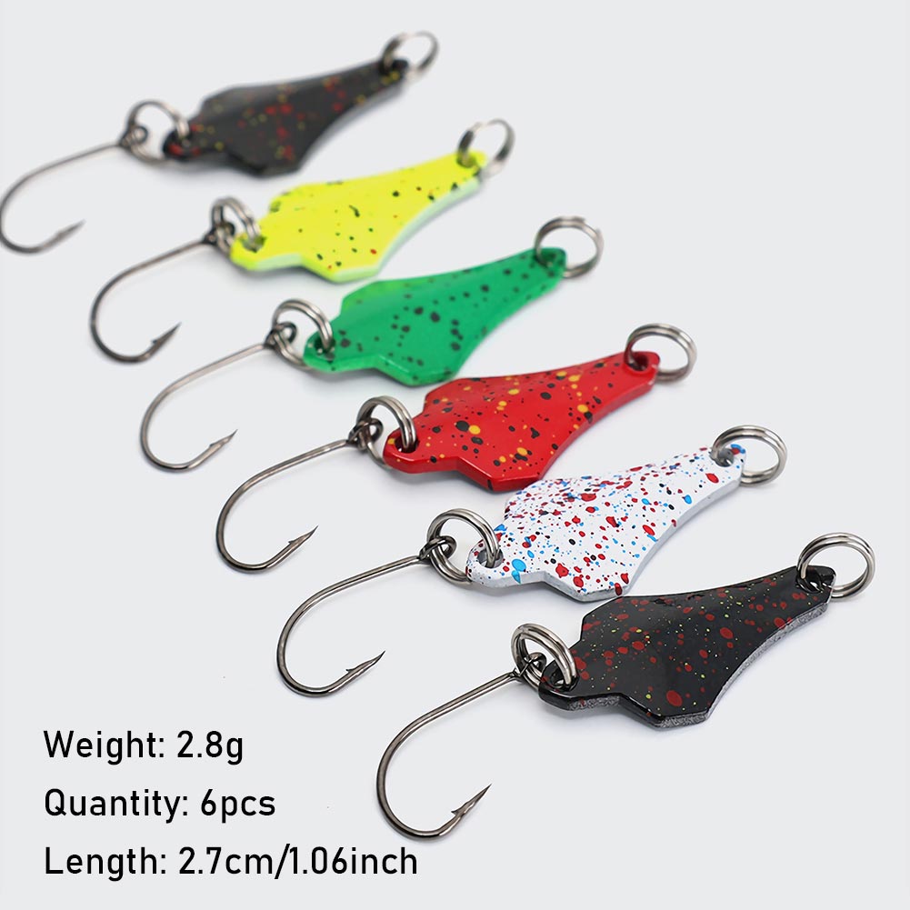 FREE FISHER Fishing Trout Bait Metal Spoon Lures Wobbler Casting Jigging Artificial Laser Spinner Baits Set Horsemouth Sequins with Fishing Tackle Box