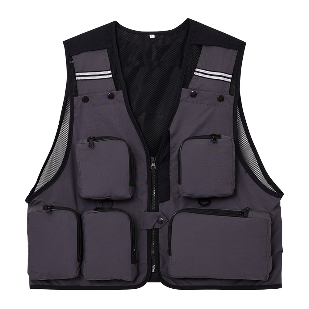 FREE FISHER Fishing Photography Vest with Pockets Men's Mesh Quick-Dry Waistcoat Outdoor Jackets for Camping Hunting Travelers Survival Utility Safety