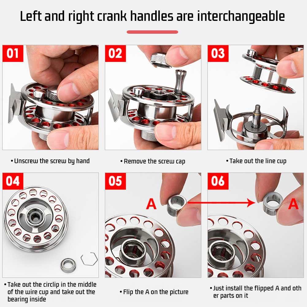 FREE FISHER Fly Fishing Reels CNC All Metal Fly Wheels Left/Right Hands Interchangeable Relief Adjustable Raft Front Wheel for Ice Fishing