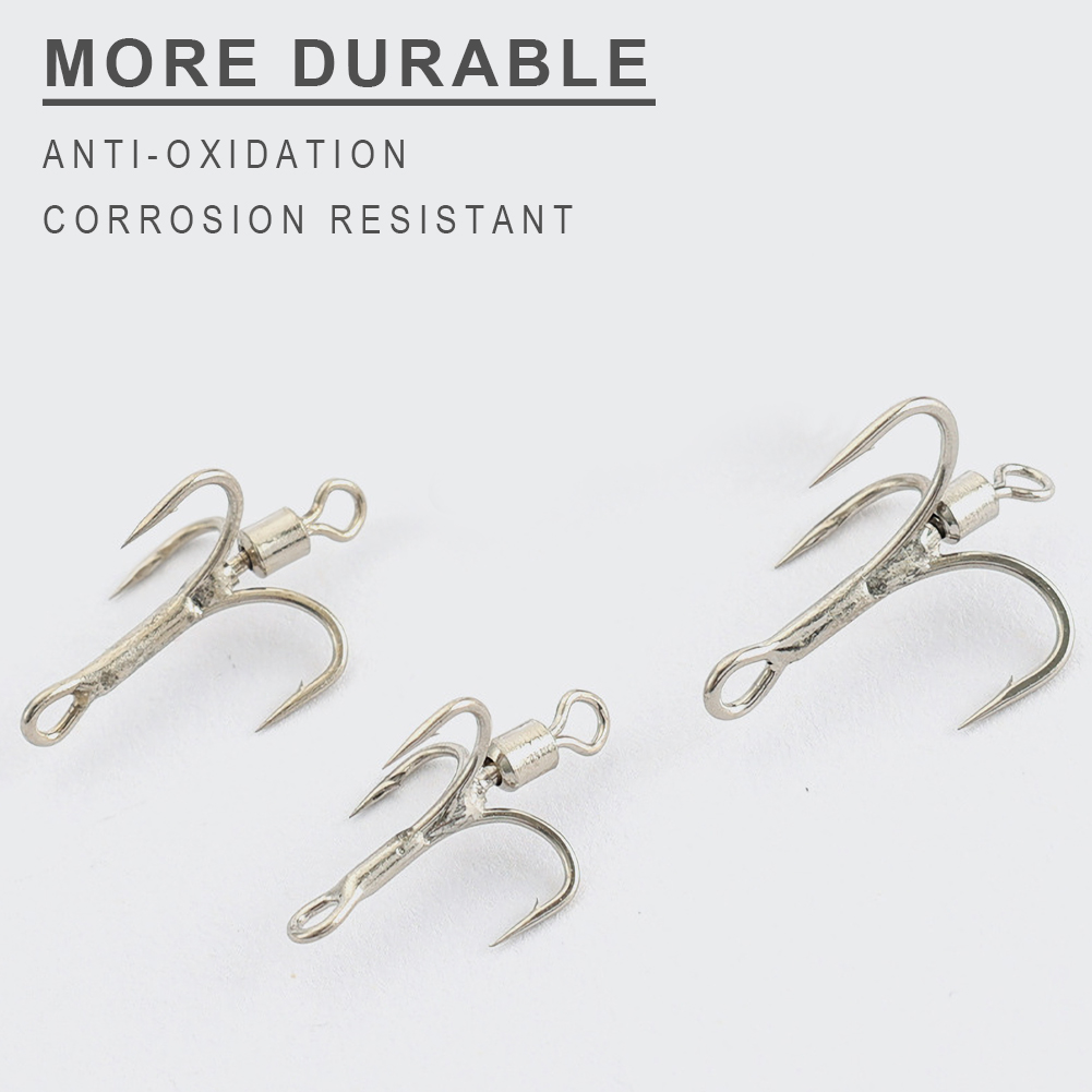 FREE FISHER 10pcs Fishing Treble Hooks with Metal Rotating Sequins Bearded Guy Artificial Spinnerbaits Buzzbait Accessories for Sea Fishing