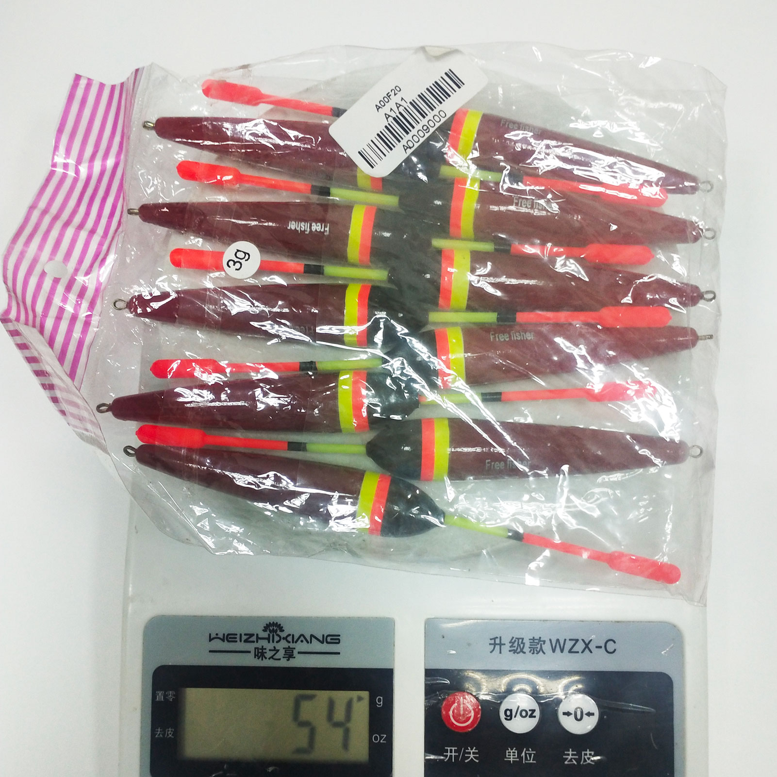 FREE FISHER 10pcs/set Fishing Bobbers Cork Floats Balsa Kit Wood Buoy 5g/14.5cm Buoyancy 3g Fishing Accessories Pesca