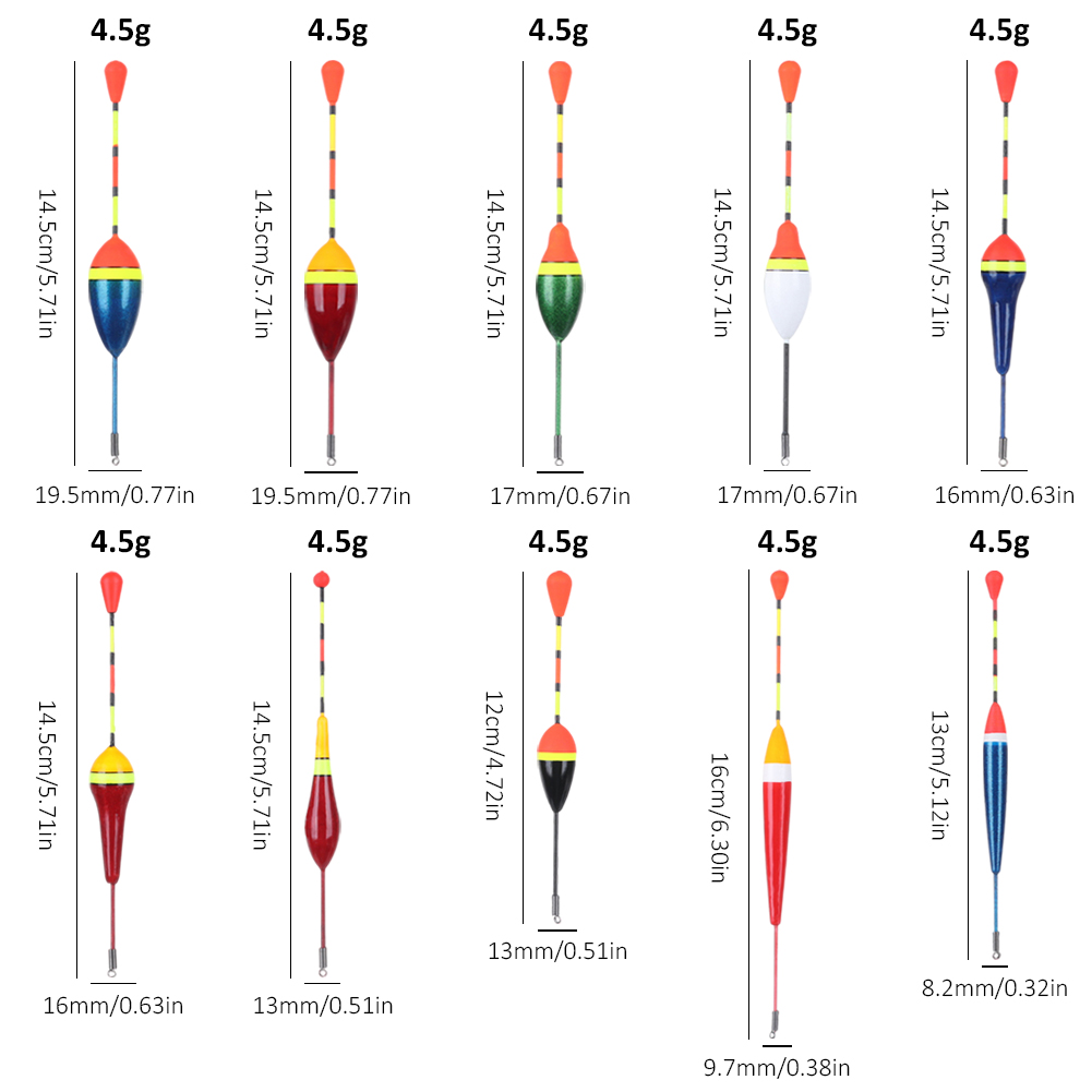FREE FISHER 11pcs Mixed Floats Set Hard Long Tail Rock Fishing Bobbers Wood Vertical Buoy Buoyancy 0.6g-4.5g Drift Fishing Gear