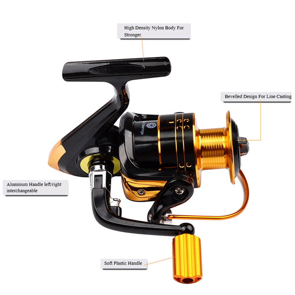Fishing Spinning Reels 12BB Ball Bearings Type Fishing Reels 5.2:1 Gea
