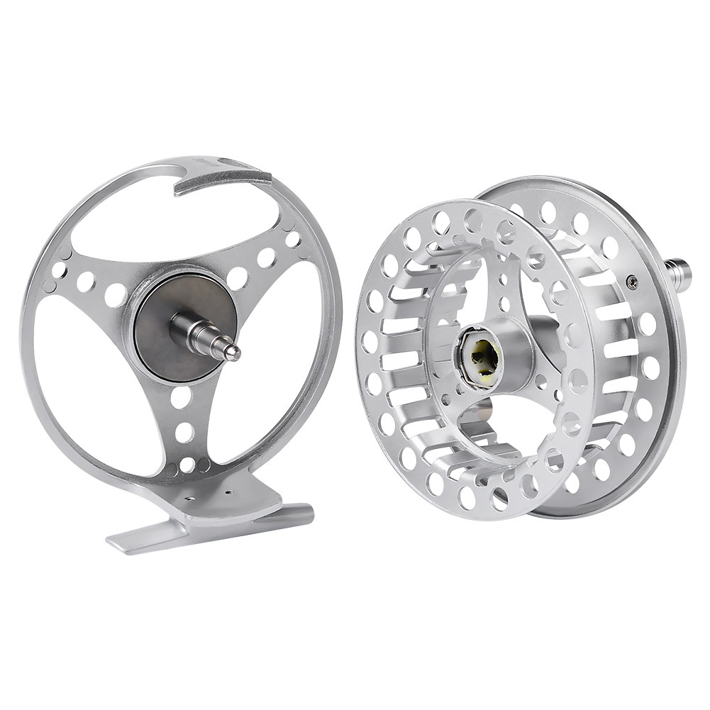 FREE FISHER Fly Reel Cut Fishing Reel Arbor Left/Right Coil Die Casting Aluminium Reel Flywheel Fishing Tackle Ice Fishing Flies Reels
