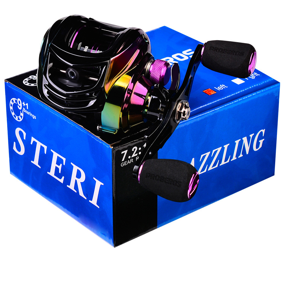 FREE FISHER Baitcasting Reel 7.2:1 High Speed/9+1BB/Max 10kg/Metal Drop Wheel Sea Fishing Reel Electroplating Colorful Fishing Wheel