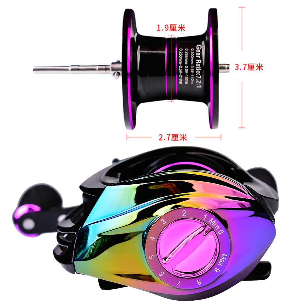 FREE FISHER Baitcasting Reel 7.2:1 High Speed/9+1BB/Max 10kg/Metal Drop Wheel Sea Fishing Reel Electroplating Colorful Fishing Wheel