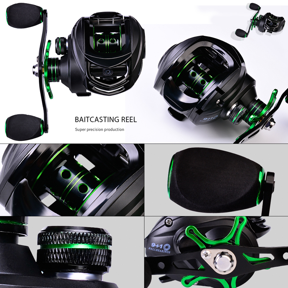 FREE FISHER Fishing Baitcasting Reels 9+1BB 7.2:1 Metal Wheel Magnetic Brake System 8KG Max Drag Fishing Reel for Saltwater/Freshwater