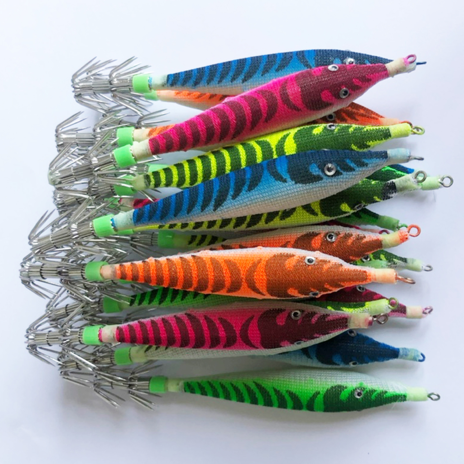 FREE FISHER Luminous Shrimp Baits 10.5cm 7g Sea Fishing Squids Jigs Night Dawn Fishing Lures for Octopus Cuttlefish Pesca