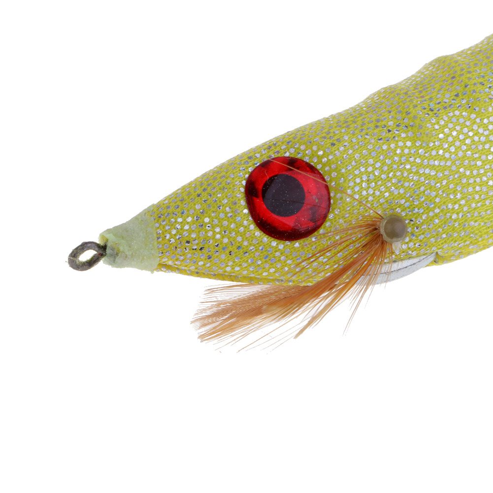 FREE FISHER 10pcs/Lot Fishing Hard Lures 10cm 9.2g Wood Shrimp Luminous Shrimp Squid Needle Octopus Hooks Squid Shrimp Lure Baits