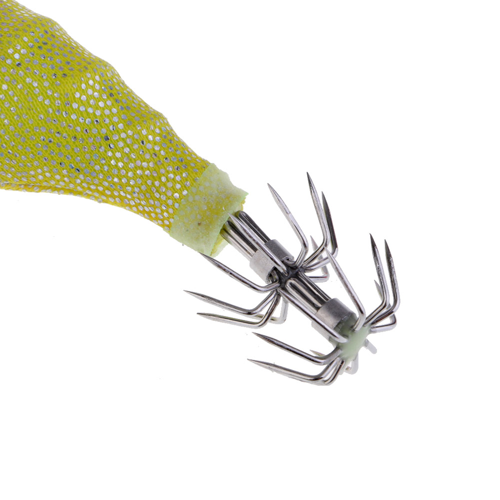 FREE FISHER 10pcs/Lot Fishing Hard Lures 10cm 9.2g Wood Shrimp Luminous Shrimp Squid Needle Octopus Hooks Squid Shrimp Lure Baits