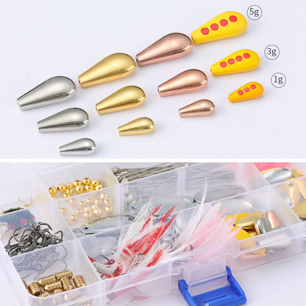 FREE FISHER 228pcs Fishing Spinnerbaits Accessories DIY Rotating Sequins Assembly with Lead Sinkers Feather Hooks Beads Steel Wire for Bass Trout 