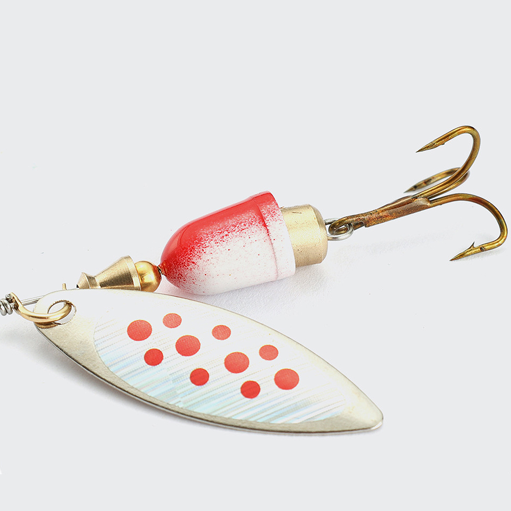 FREE FISHER 5pcs Metal Composite Sequins Set with Feather Hooks Rotating Fishing Spinnerbaits 7g Iscas Artificial Spinner Spoons Bass Trout Perch Lures