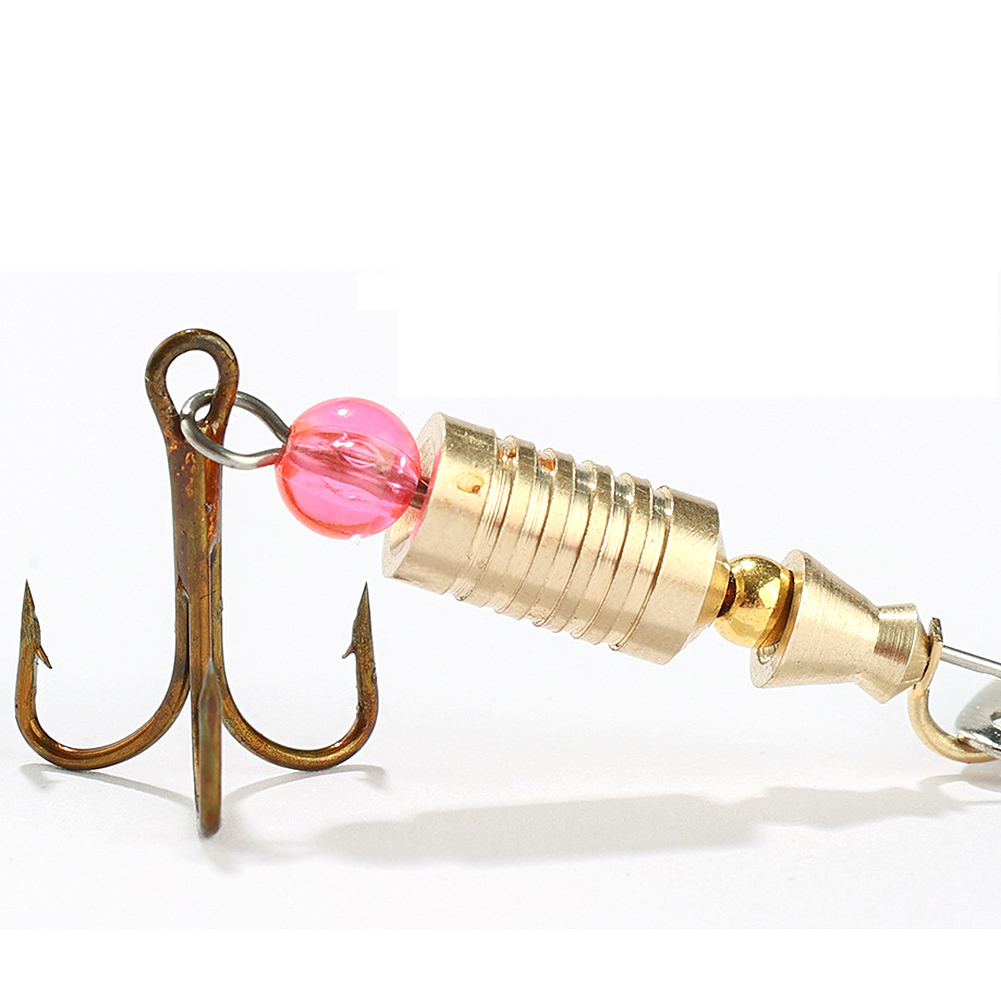 FREE FISHER 5pcs Metal Composite Sequins Set with Feather Hooks Rotating Fishing Spinnerbaits 7g Iscas Artificial Spinner Spoons Bass Trout Perch Lures