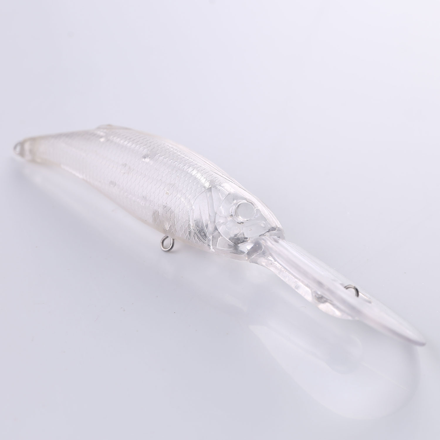 20pcs/Lot Unpainted Fishing Lures Set Long Tongue Minnows 13.4cm 13.6g Wobble Plastic Blank Artificial Baits DIY Clear Bait Embryo