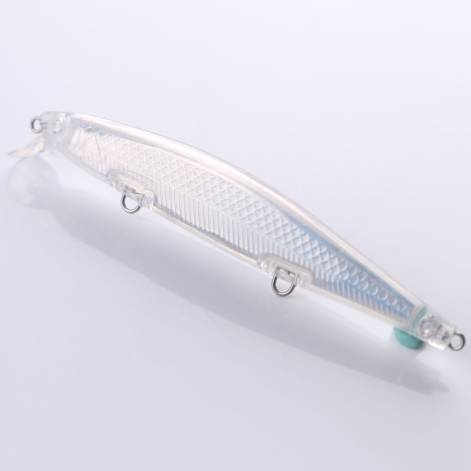 Fishing Unpainted Lures Set 11.4cm 11.4g Long Laser Long Fish Minnows Clear Plastic Bait Embryo DIY Blank Fishbaits for Pike