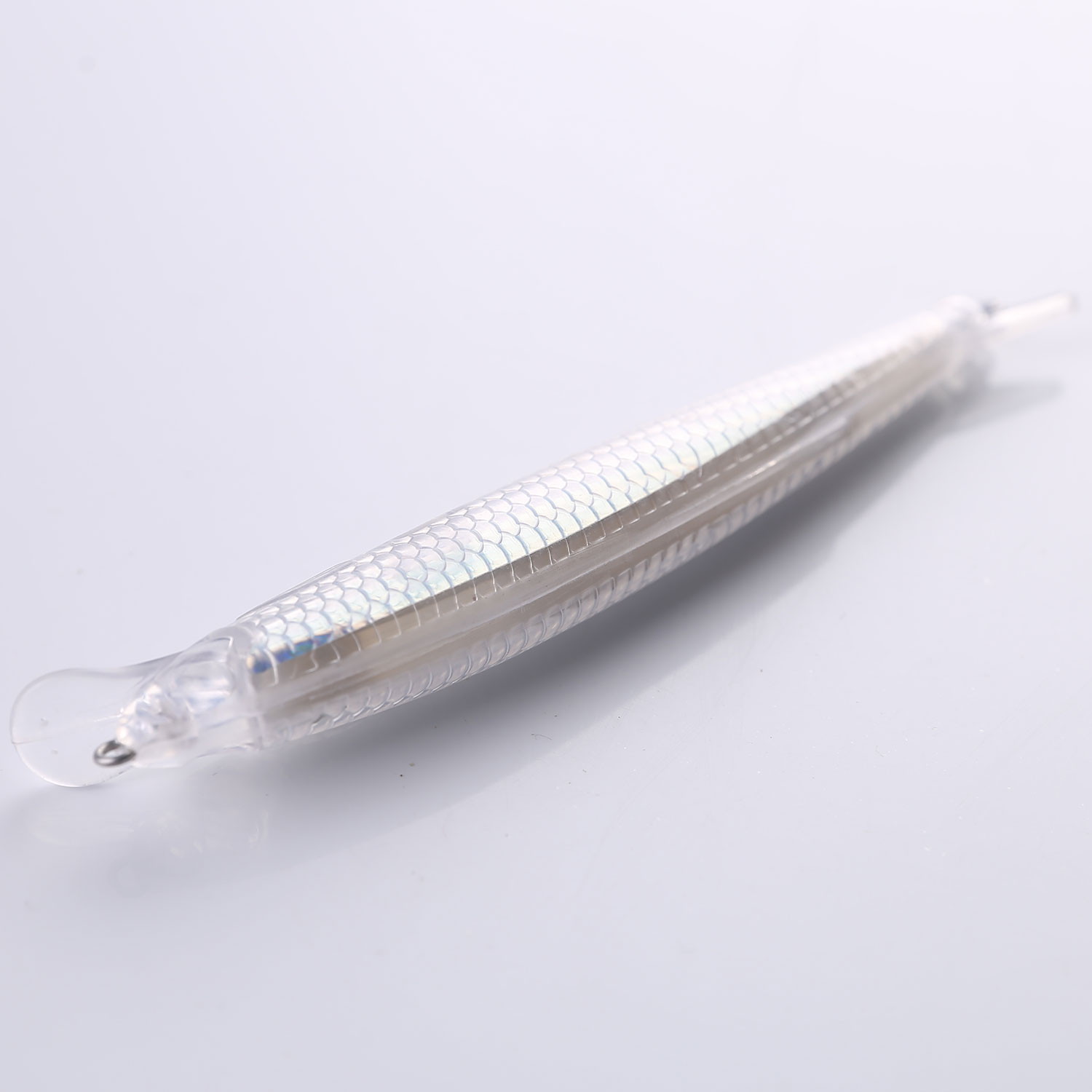 15pcs/Lot Fishing Unpainted Lures Set Long Laser Long Fish Minnows 12.3cm 9.7g Clear Plastic Bait Embryo DIY Blank Fishbaits for Pike