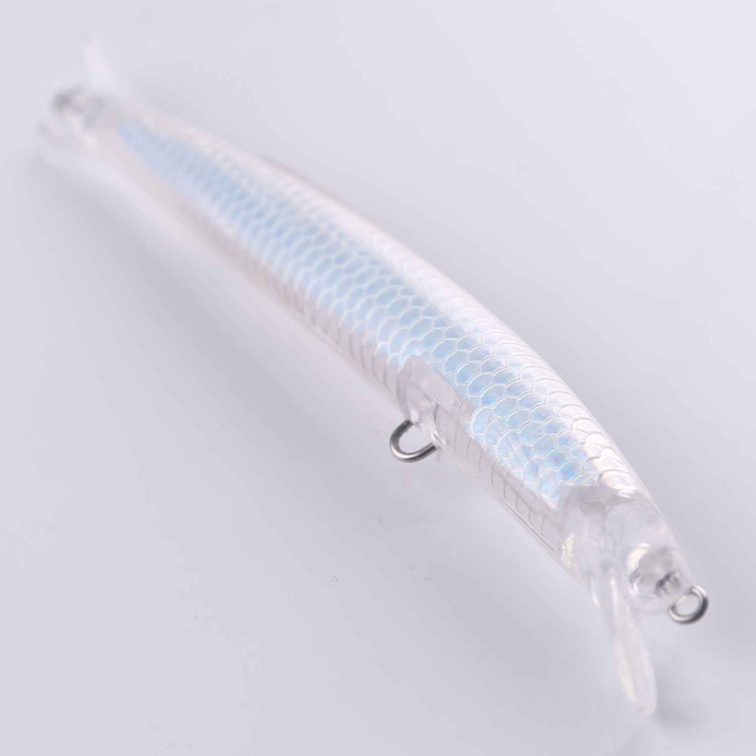 15pcs/Lot Fishing Unpainted Lures Set Long Laser Long Fish Minnows 12.3cm 9.7g Clear Plastic Bait Embryo DIY Blank Fishbaits for Pike