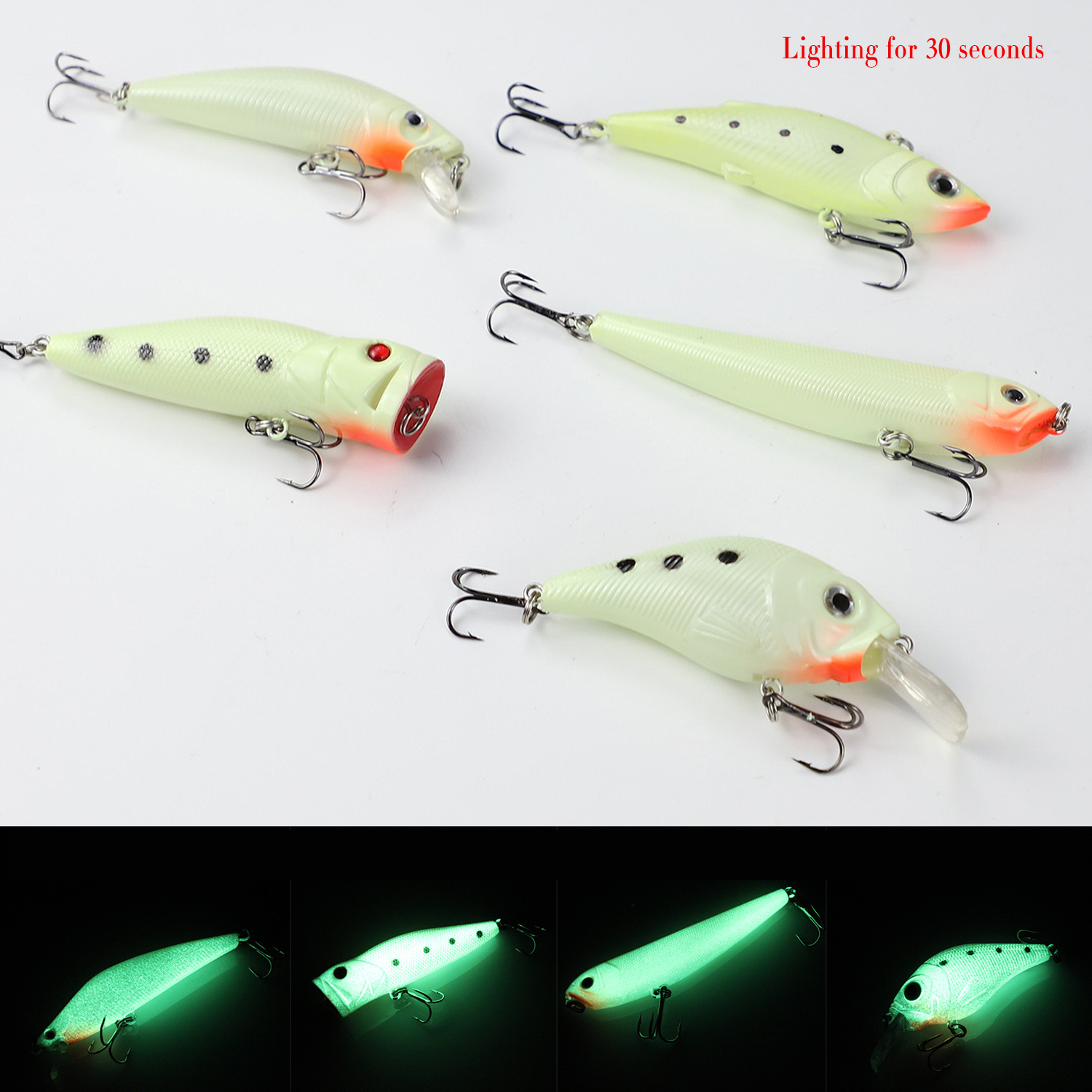 FREE FISHER 10PCS Glow Unpainted Fishing Lures Bait 10pcs/Lot Luminous