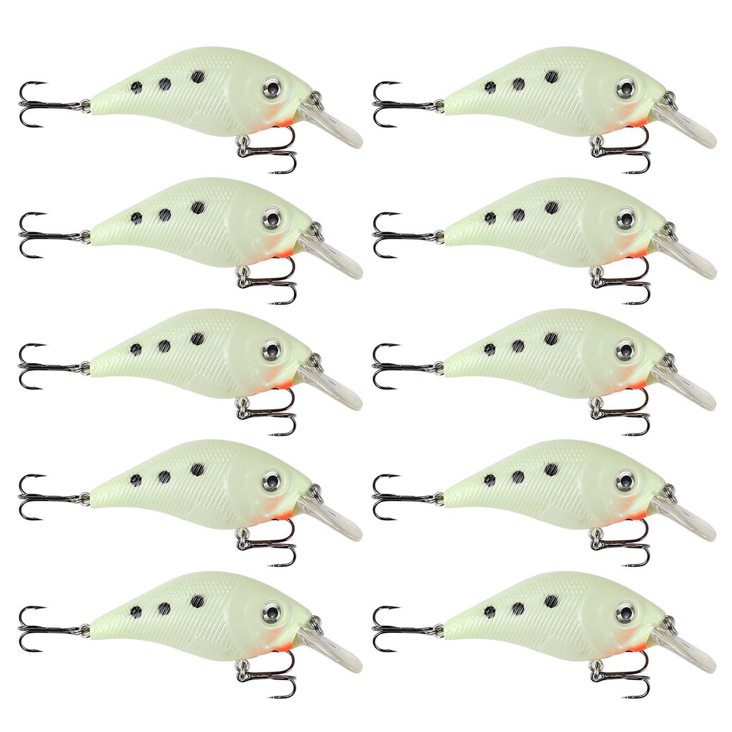 FREE FISHER 10PCS Glow Unpainted Fishing Lures Bait 10pcs/Lot Luminous